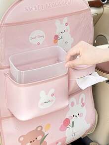 1 geantă de depozitare pentru spătarul scaunului auto, husă organizatoare auto suspendată cu design de ursuleț Tulip Rabbit - Spatar de depozitare - Vizualizare 8