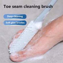 多功能趾缝按摩清洁刷、足部锉刀死皮去除器、软橡胶去角质浮石、长柄无香足部刷 - 无需电源或电池、包、收纳袋、收纳盒、发夹 - 灰色 - 查看 9
