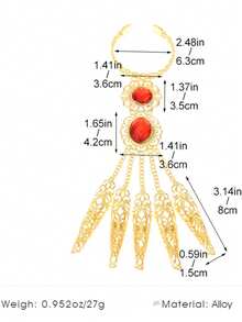 1 件黄金手链镶嵌亚克力女士肚皮舞埃及手链配指甲适合服装 - 連指手鍊 - 查看 5