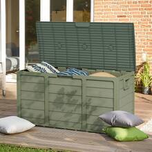 70 Gallon Outdoor Storage Deck Box Weatherproof Durable Resin Container - 綠色-B款 - 查看 1