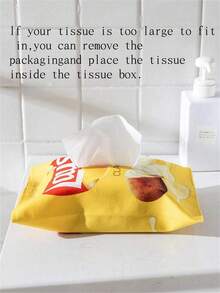 1pc Creative Potato Chip Shaped Tissue Box, Space Saving, Square Tissue Box Tissue Cube Box Creative Potato Chips Bag Auto Sofa Tissue Box Storage, Suitable For Living Room, Dining Room, Bedroom - Multicolor - View 9
