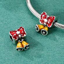 1Pc 2025 New Design Merry Christmas Gifts Santa Claus Christmas Tree Snowman Reindeer Dangle Charm Fit Bracelet Necklace Keychain Pendant Beads For Diy Jewelry Making Warm Winter New Year Surprise Gift For Women Girl Lover Friend Family - Silver - View 7