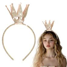 8 件套万圣节女王角色扮演服装配饰套装，包括带心形水钻的金色皇冠头饰、红色心形宝石权杖和心形耳环，适合女士和女孩派对 - 彩色 - 查看 11