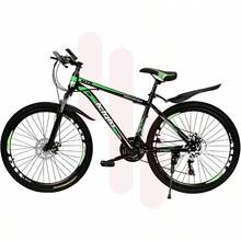 ICIQLO Bicicleta de Montaña para Adultos Rodada 26 Deportiva con 21 Velocidades Sistema Tipo Shimano Frenos de Disco Rin de Acero Suspension Delantera y pie de Apoyo - Verde - Ver 2