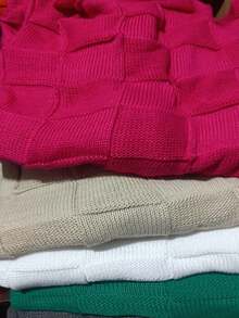 Winter Batwing Sleeve Knit Sweater - Cream - View 3