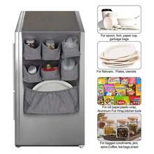 15-Pocket Fridge Storage Organizer Bag, Hanging Refrigerator Organizer Bag With Large Fabric Pockets For Plates, Utensils, Spices, Napkins And Other Daily Necessities, Suitable For Most Household Fridges, Dorms, Offices, Kitchens, And Schools