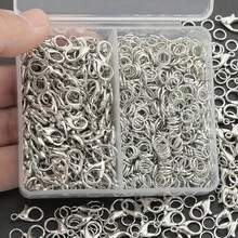 Hộp 150 móc khóa và đầu nối trang sức tự làm, 50 móc khóa hợp kim hình tôm hùm và 100 vòng nhảy, thích hợp cho đồ thủ công đính hạt, móc chìa khóa, đầu nối đệm, vòng cổ hở, khuyên tai, đầu nối vòng tay, đầu nối mắt cá chân, đầu nối mắt xích hở, đầu nối dây đeo điện thoại, đầu nối dây đeo túi - tự làm lấy - Xem 1