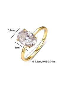 1 Stück modischer minimalistischer 925er Silber Ring mit 2,5 Karat ovalem Moissanit, geeignet für Frauen Hochzeit, Verlobung, Party, Alltag, Herbst/Winter, Valentinstag Geschenk