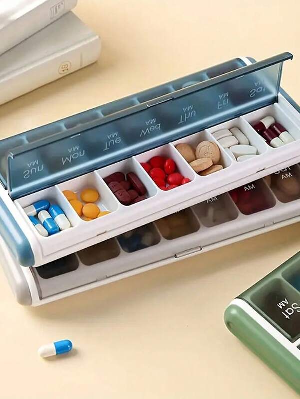 1pc Travel Pill Organization: Pill Organizer 7 Days, Daily Pill Box, Weekly Travel Pill Box, Cute Pill Holder To Hold Vitamins, Medications, Pills, Supplements