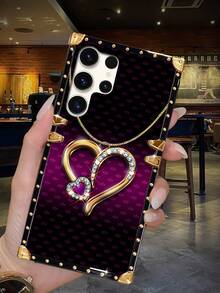 1 个心形图案矩形手机壳，适用于三星 Galaxy S24+/S24 Ultra 5G/S24FE/A55 5G/Note20 Ultra/Note10+/Redmi Note 13 Pro 5G/OPPO A38/Realme C63，多层防震、防摔防滑保护，深受女性喜爱的全新设计，创意缓冲保护套，适合送给爱人、朋友、家人、自己、生日、女朋友、男朋友、祖父母、情侣、宠物爱好者、周年纪念、毕业 - 彩色 - 查看 8