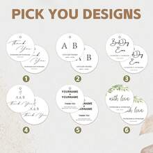 50pcs Custom Wedding Favor Tags, 4-8cm Double-Side Printed Round Personalized Gift Tags With Logo Or Picture, Colorful Printable Labels With Jute String, DIY Paper Tags Cards For Bottles, Clothing, Food Packing, Gift Cards For Party, Anniversary, Wedding, Business, Thank You Tags, Customized Hang Tags - tròn - Xem 3