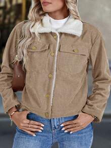 Plus Size Women Casual Short Jacket, Autumn/Winter