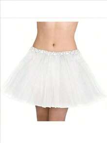 1件40厘米芭蕾裙网纱公主蓬松裙角色扮演裙芭蕾舞裙雪纺裙生日派对角色扮演裙雪纺裙万圣节，芭蕾舞裙女童万圣节服装派对礼服 - 白色 - 查看 6