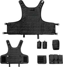 Chaleco de Entrenamiento Táctico Ajustable para Airsoft| Camping, pesca, caza, regalo para Halloween y Año Nuevo - BK - Ver 7