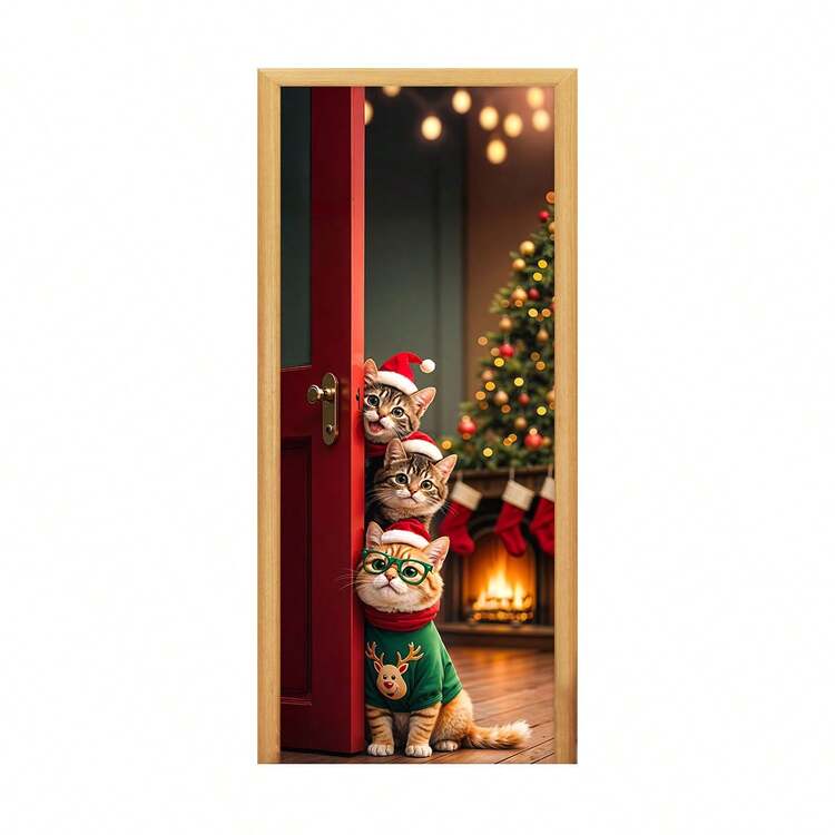 Decorative Christmas Door Cover In Sublimated Fabric 0.85x2.10 - CP-455 - 查看 2