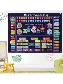 Mój codzienny kalendarz Zestaw tablic do nauki historii Tablica filcowa 3,3 stopy dla małych dzieci Prezenty dla dzieci Kalendarz przedszkolny do klasy Czas w kręgu Centrum nauki Dni tygodnia dla małych dzieci Kalendarz edukacyjny