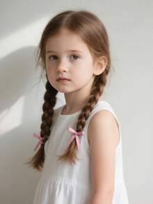 6 قطع مشابك شعر بفيونكة شريطية بسيطة، اكسسوارات شعر فراشة للفتيات الراقصات