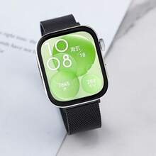 Pulseira Milanesa Sem Lacunas Compatível com Huawei Watch Fit 3/4/4Pro, Pulseira de Aço Inoxidável Ajustável, Pulseira de Metal para Galaxy Watch 6 4Classic 47 43 42 46mm 7 6 5/Pro 4 40 44 45mm, Pulseira de Metal para Homens