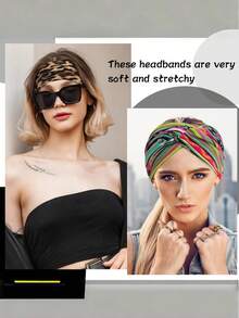 1/4pcs Bohemian Style Women Sexy Leopard Print Criss-Cross Headband - Made Of High Elastic, Moisture-Wicking Premium Fabric With Fashionable Sexy Leopard Print Pattern - Suitable For Outings, Daily Wear And Home Accessories Women Scarf Fall Hair Band Winter Hair Accessories For Women For Vacation Outfits Woman
