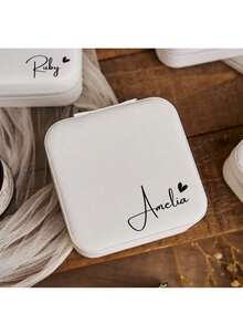 个性化首饰盒，伴娘礼物，送给她的礼物，女士生日礼物，刻字首饰盒，女友礼物，森林色调 - 彩色 - 查看 8