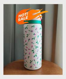OWALAs Small Floral Prints Cup. Sports Water Bottle, A Water Bottle Designed For Water Drinkers. Vacuum Flasks & Thermoses Water Bottle. Stainless Steel Water Bottle With Straw. Used For Outdoor Sports, Heat Preservation Time Cold And Hot Water Can Be Insulated, Suitable For Sports, Outdoor Activities, Travel, And Student Sports Water Cup. It Is A Wonderful Gift . Very Suitable For Water, Iced Tea Or Coffee, Ice Drinks ; Hot Drinks. Halloween Gifts, Christmas Gifts, Gift-Giving. 24oz(710ml) / 32oz(945ml). - Hoa anh đào nhỏ - Xem 6
