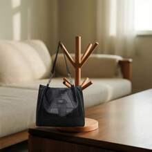 Women Shoulder Bag, Large Capacity Letters Handbag Soft Tote Bag for Casual Daily - Negro - Ver 2