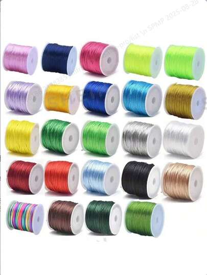 1pc 50m/1.5mm Satin Nylon Decorative Line - Jewelry With Braids, Making DIY Necklaces, Bracelets, Decorative - Soft, Durable And Versatile Rope Line