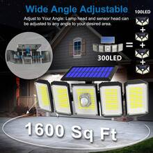 1 Stück Solar Wandleuchte, Solarleuchte für Außen, 5 Köpfe Solar 300 LED/ 1 Kopf 100LED Licht für Außen mit Bewegungssensor, wasserdicht, Weitwinkel-Beleuchtung Wandleuchte für Garten, Hof, Straße (100/300LED optional)
