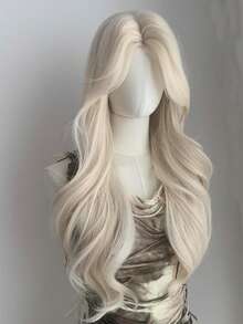 Long Blonde Wavy Wig 26 Inch Natural Wavy Wig Long U-Part Lace Wig For Women Synthetic Wig Middle Part Halloween Cosplay Wigs For Women Halloween Party