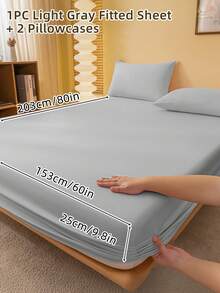 2/3 Pcs Printed Fitted Sheet Set, Bedding, Bed Sheet Set, Soft And Comfortable Bedding, Room Decor, Mother's Day Decor, Skin-Friendly Bed Cover Set For All Season, Domitory Bedding Set, Mattress Protector For Bedroom, Mother's Day Gift, Fits For Twin Full King Queen Size Bed, 1 Fitted Sheet And 2 Pillowcases, Back School Bedding, Machine Washable - 彩色 - 查看 51