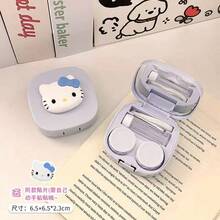 Sanrio 1个可爱KT猫咪隐形眼镜盒，三丽鸥便携式隐形眼镜伴侣盒，马卡龙色隐形眼镜护理盒，收纳盒，多巴胺美白隐形眼镜盒，适合海滩度假、休闲旅行、居家日常使用、圣诞节、情人节、婚礼、约会等场合，可作为彩色隐形眼镜盒或派对小礼物 - 彩色 - 查看 7