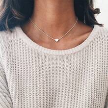 2 Small Heart-Shaped Pendant Necklaces, Made Of Pure Chain And Hypoallergenic, Simple And Cute, Suitable For Daily Wear, Valentine's Day Parties, Weddings, Women's Jewelry, Gifts - bạc màu - Xem 8