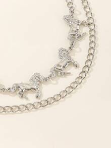 1pc Fashion Minimalist Street Punk Style Stainless Steel Double-Layer Pants Chain, Suitable For Teens, Summer Casual Outdoor Athletic Or Vacation Travel, Graduation Gifts, Birthday Dress Accessories, Daily Wear Summer, School Autumn-Winter Accessories Halloween Costume,Suitable For Teens, Youth,Men,Casual, Outdoor, Athletic, Vacation, Graduation Gifts, Birthday, Daily Wear - Silver - View 7