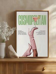 1pc Vintage Cosmopolitan Poster Pastel Martini Cocktail Canvas Wall Art Pink Boots High Heels Book Cover Painting, Irish Cheers Bar Cart Poster Irish Saying Expats Cocktail Orange Canvas Wall Art Happy Hour Drink Wall Posters, Bedroom Decor, Living Room Decor, Office Decor, Dining Room Wall Decoration, Kitchen Decor, Study Room,