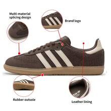 Adidas Originals Men's And Women's Shoes,  Shoes, Sneakers, Samba OG Sports Shoes, Breathable And Lightweight Casual Shoes, Low-Top Daily Travel Shoes JI3184 - Rock Deep Earth Brown/Wonderful White/Magic Light Brown - View 6