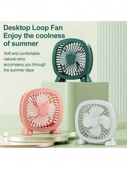 SOKANY 1个USB充电式桌面迷你风扇，4叶，低噪音，多种颜色可选，适用于家庭、办公室、卧室、宿舍、旅行、露营，夏季降温必备