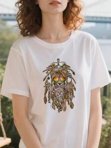 Rastafarian-Clothing-And-Reggae-Apparel-With-Reggae-Lion-T-Shirt - White - View 4
