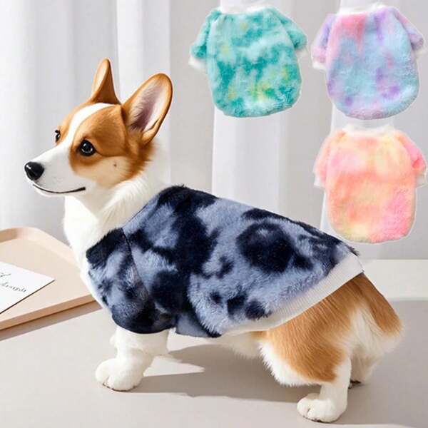 Soft & Comfortable Tie-Dye Dog/Cat Jacket, Suitable For Small/Medium Breeds, Teddy, Poodle, Puppy Clothes