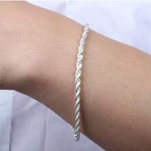 Braided Baiano Cord Bracelet, Semi-Jewelry Plated In 925 Silver And 18K Gold - 銀色 - 查看 5