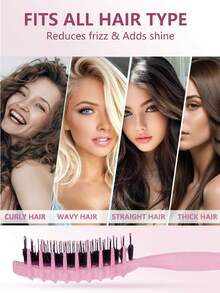 2026 Curl Defining Brush For Curly Hair, Styling & Detangling Brush, Edge Lift Volume Brush For Wet Hair, Separates & Defines Curls Without Frizz, Curly Hair Brush For Coily Wavy Hair, Anti-Breakage Styling Comb, Curly Hair Tool For Women - Multicolor - View 3