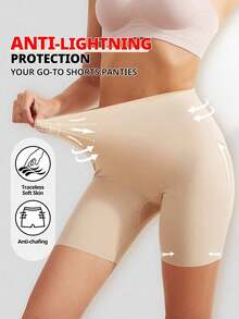 1 Piece Of Women's Fashionable Comfortable Traceless Out Non Rolled CrotchN Aked Feeling Can Be Worn Externally Safety Pants For Women Leggings Flat Belly Hip Lifting Underwear Shorts Women's Underwear ﻿