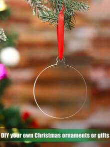 10pcs Blank Round Christmas Ornament Discs DIY Hanging Decoration Set Creative Craft Pendant Customizable Clear Bauble Kit For Christmas Tree Party Wedding Anniversary Holiday Home Decor Christmas Decorations Room Decor Winter Christmas Decorations Home Christmas Gifts Christmas Decor - Transparent - View 7