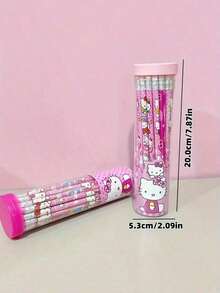 Sanrio 30 pezzi Matite in legno ufficiali e carine di Hello Kitty, set di 30 matite a tema cartone animato in tubo, forniture per l'apprendimento dei bambini, premi per matite creative per studenti delle scuole elementari, spessore 0,5 mm, adatte per scuola e ufficio, possono essere regalate ad amici e bambini, bomboniere per feste