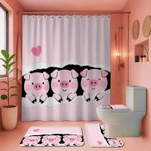 1/4 件几何图案涤纶浴帘，适合小空间的多色浴室窗帘，高端防水涤纶窗帘，宿舍用涤纶窗帘，干湿分离涤纶窗帘，独特设计涤纶窗帘圣诞装饰