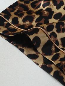 3 件套缎面猎豹印花睡衣套装 - 短袖上衣、短裤和长裤，女士休闲宽松睡衣，适合居家和户外穿着，春夏秋冬 - 彩色 - 查看 8