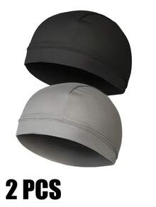 Musion 1/2 Pcs Men's And Women's Skull Cap Helmet Lining, Winter Wool Bicycle Cap, Skull Cap Under The Helmet, And Running Bicycle Cap - Multicolor - View 2