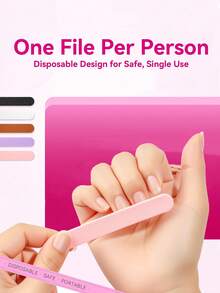 100pcs/50pcs/10pcs Mini Nail Files - 100/180 Grit Emery Boards For Nails,Disposable Doubled Sided Coarse & Fine Bulk Manicure Kit Home Salon Use(Black ,Pink ) - Multicolor - View 2