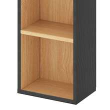 BALCONERA White-Natural Oak Bookcase (180 X 23.5 X 30 Cm) – 6-Tier Model With Space-Saving Design, Ideal For Home & Office - màu đen - Xem 9