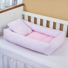 Kit Ninho Redutor + Almofada Amamentação Elefantinha Coroa - Fúcsia - Visão 2