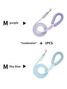 1pc Reflective Dog Leash With Comfortable Padded Handle, Braided Nylon, Shock Absorbing Outdoor Training Pet Lead For Large/Medium/Small Dogs, 360° Swivel Tangle-Free Snap Hook